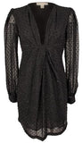 Michael Kors Women's Swiss Dot Printed Long Sleeve Sheer Dress 4