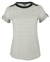 Lauren Ralph Lauren Women's Button Shoulder Cotton Blend Top-T-1X