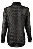 Michael Kors Women's Chiffon Chevron Patterned Shirt B XS