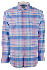 Tommy Bahama Men's Big & Tall Sarasota Stretch Prismatic Long Sleeve Button-Down Shirt XLT Blue Aster