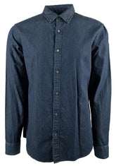 Michael Kors Men's Denim Slim Fit Long Sleeve Shirt