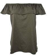 MICHAEL Michael Kors Womens Off Shoulder Flounce Top Ivy SM