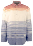 Men's Canyon Beach Bonfire Stripe Button Down Flannel Shirt Large