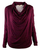 Michael Kors Women's Draped Herringbone Print Blouse Top SP XS