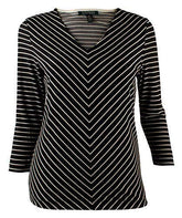Ralph Lauren Women's V Neck Chevron Print Top
