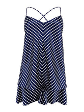 RALPH LAUREN Lauren Women's Stripe Satin Camisole Sleepwear (XL, Navy/White)