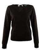 Women's Keyhole Tie-Back Sweater-B-XL Black