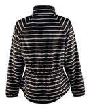 Customer Return Ralph Lauren Active Women's Striped Full Zip Jacket Black Multi Small