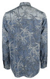 Camisas Tommy Bahama Mirror Palms de manga larga con botones para hombre, talla pequeña, color océano profundo