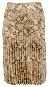 Ralph Lauren Lauren Women's Snakeskin Print Pleated Satin Charmeuse Skirt Mlt 12