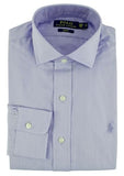 Polo RALPH LAUREN Men's Slim Fit Hairline Stripe Dress Shirt BluW 18" (46cm)