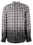 Customer Return Michael Kors Men's Slim Fit Dip-Dyed Gingham Long Sleeve Shirt Large