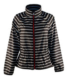 Customer Return Ralph Lauren Active Women's Striped Full Zip Jacket Black Multi Small