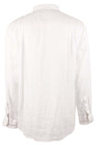 Long Sleeve Ventana Plaid Linen Camp Shirt (Color: White, Size L)
