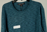 Customer Return Michael Kors Men's Cotton Blend Crew Long Sleeve Shirt Washed Teal Small