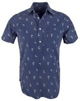 Ralph Lauren Men's Shark Print Oxford Short Sleeve Shirt B S