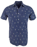 Ralph Lauren Men's Shark Print Oxford Short Sleeve Shirt B S