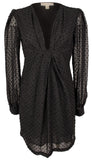 Michael Kors Women's Swiss Dot Printed Long Sleeve Sheer Dress 4