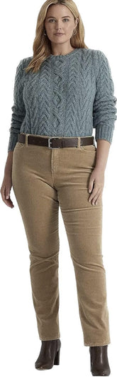 Lauren Ralph Mid-Rise Corduroy Stretch Pant 18W Truffle