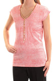 Michael Kors Women's Embellished Printed T Shirt M XS