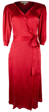 Michael Kors Women's Faux Wrapped Dress X-Small Crimson