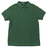 Polo Ralph Lauren Men's Custom Fit Allover Flag Embroidered Polo Shirt Grn