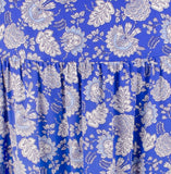 Vince Camuto Women's Asymmetrical Paisley Tiered Maxi Skirt Blue