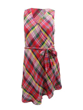 Ralph Lauren Women's Crinkle Surplice V Neck Sleeveless Waist Dress