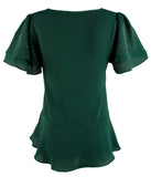 Michael Kors Women's Ruffle Rhinestone Top RW XS