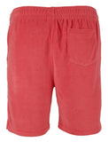 Men's Terry Drawstring Shorts-Red-L