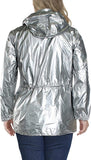 Lauren Ralph Lauren Womens Laneisha Metallic Drawstring Jacket Silver S