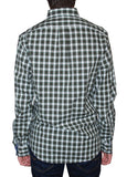 Men's Slim Fit Plaid Long Sleeve Shirt-VG-Small
