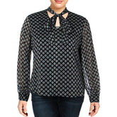 Lauren Ralph Lauren Women's Talsha Tie Neck Blouse NM S