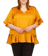 Michael Kors Women's Plus Flutter Chain Neck Top Blouse