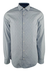 Michael Kors Men's Long Sleeve Dash Pattern Slim Fit Shirt