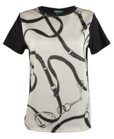 Lauren Ralph Lauren Women's Petite Stirrup Belt Print Shirt