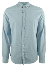 Michael Kors Men's Slim Fit Light Wash Long Sleeve Shirt