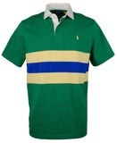 Men's Club Classic Fit Mesh Short Sleeve Polo Shirt GMlt Large Green Multi