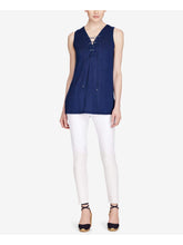 Lauren Ralph Lauren Women's Lace Up Linen Top I M