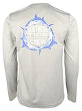 Camisa de manga larga de alto rendimiento para pesca en aguas profundas para hombre Southern Tide, gris jaspeado, talla pequeña