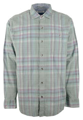 Tommy Bahama Men's Big & Tall Coastline Corduroy Verde Plaid Shirt Trout 2XLT