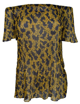 Michael Kors Women's Floral Pleated Off The Shoulder Top