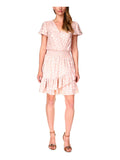 Michael Kors Women's Faux Wrap Smocked Waist Dress