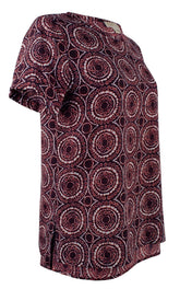 Michael Kors Women's Medallion Printed Pebble Crepe Top