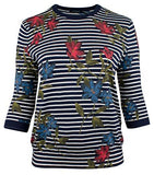 Lauren Ralph Lauren Women's Plus Striped Floral Print Top NM 1X
