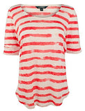 Lauren Ralph Lauren Women's Petite Striped Linen Scoopneck Tee