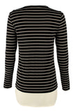 Lauren Ralph Lauren Women's Striped Contrasting Underlayer Top Shirt
