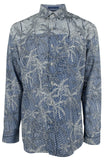 Camisas Tommy Bahama Mirror Palms de manga larga con botones para hombre, talla pequeña, color océano profundo
