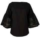 Lauren Ralph Lauren Women's Petite Laser Cut Bell Sleeve Top