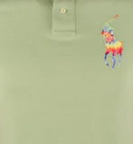 Men's Fancy Polo Print Classic Fit Polo Shirt Green Small